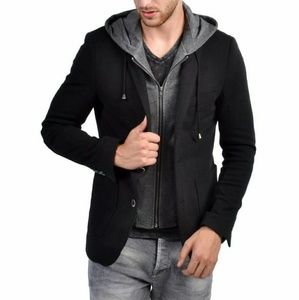 Projek Raw | Textured Blazer w/ Removable Hoodie